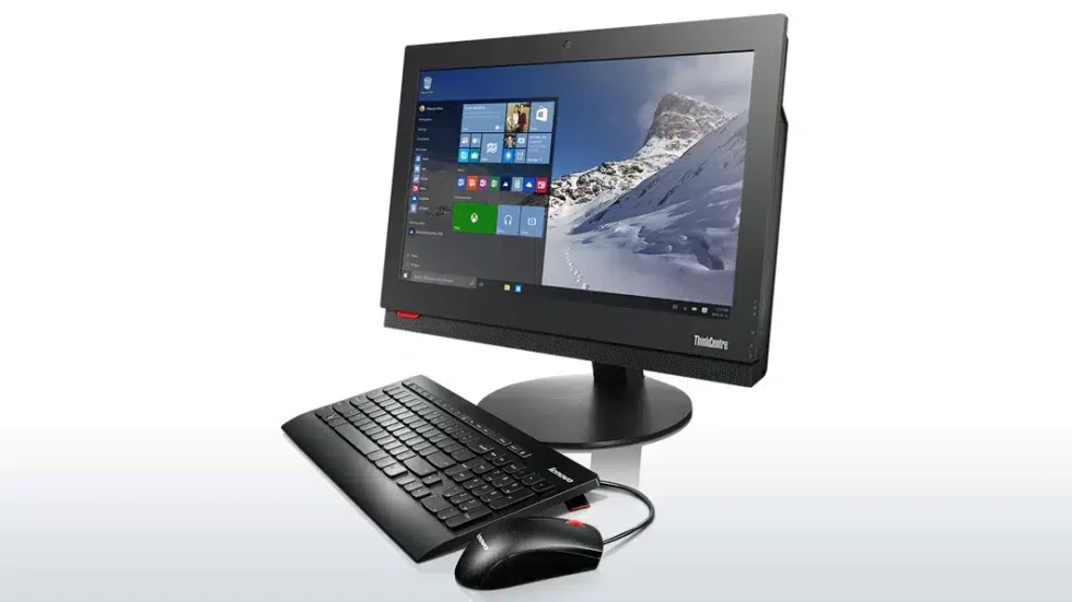 lenovo all in one desktop thinkcentre m700z front keyboard mouse 1