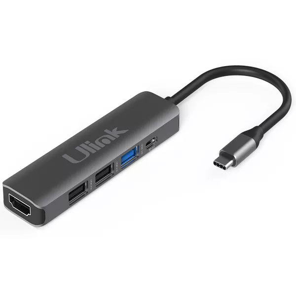 Adaptador Multipuerto USB C 5 en 1 Ulink UL-ADC502 BW*