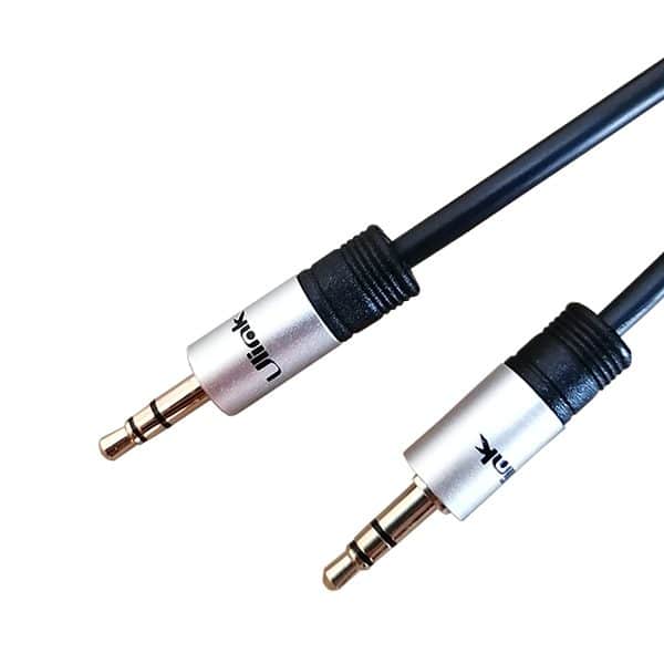 Cable de audio 3.5mm a 3.5mm M-M de 1.8 mts de alta fidelidad Ulink BW*