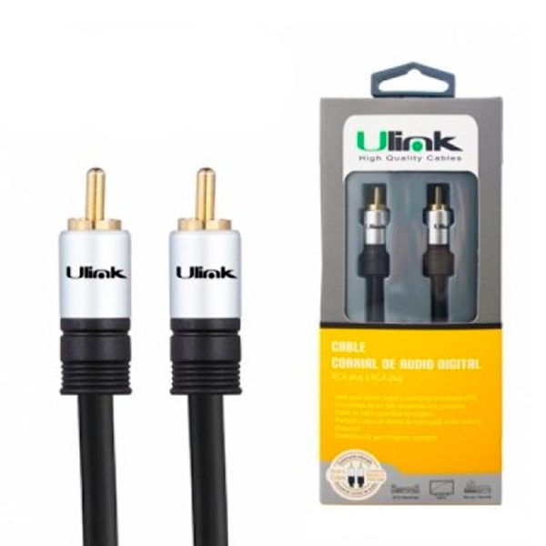 Cable de audio 3.5mm a 2 RCA de 3 mts Ulink
