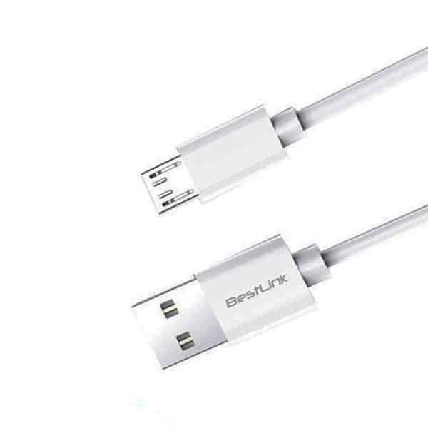 Cable cargador y sincronizador micro USB 1 metro color blanco / mod. BL-CH0400W