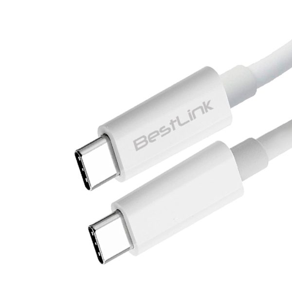 Cable de carga rápida PD de USB C a USB C de 3amp, color blanco , 1 mts Bestlink BW*