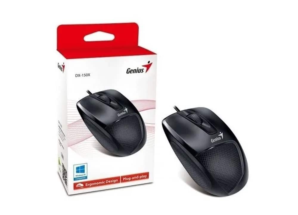 Mouse Genius DX-150X, USB 1000 DPI, sensor Ergonomico, negro – BW*