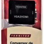Conversor Teknitek VGA a HDMI 1080p con Audio 3.5mm - Adaptador Universal PC/Notebook a TV/Proyector
