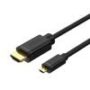 Cable micro HDMI a HDMI v2.0 , 2 mts, color negro, 4k@60hz Unitek Y-C182 BW*