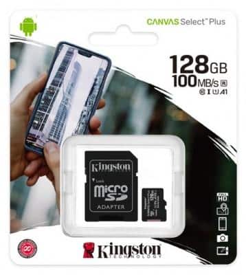 Memoria MicroSD 128GB Canvas Select Plus 100/85MBs, Class 10 – BW*