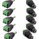 Pack 5 Pares Conectores DC 5.5x2.1mm Macho y Hembra