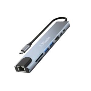 Adaptador Multipuerto USB C 8 en 1, Aluminio - UL-ADC804