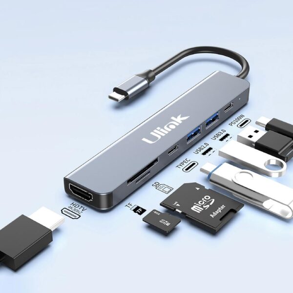 Adaptador Multifunción USB C 7 en 1 Mod. UL ADC785HRD