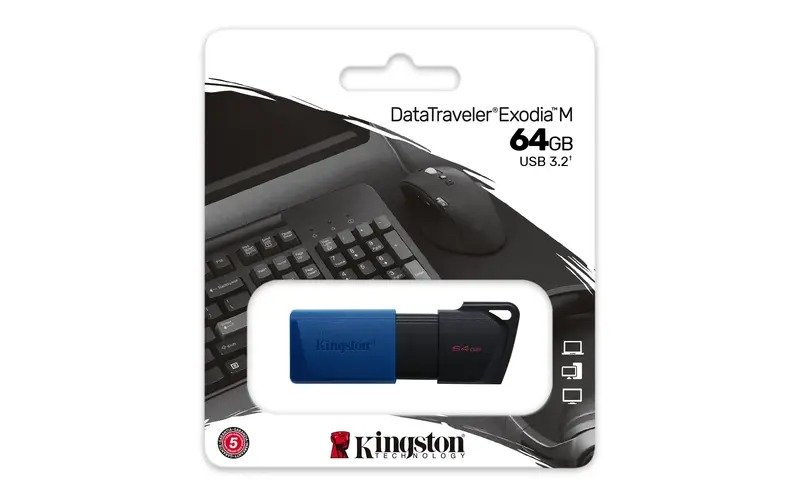 Pendrive Kingston DataTraveler Exodia M 64GB USB 3.2 Gen 1 – Memoria Flash con Tapa Deslizable