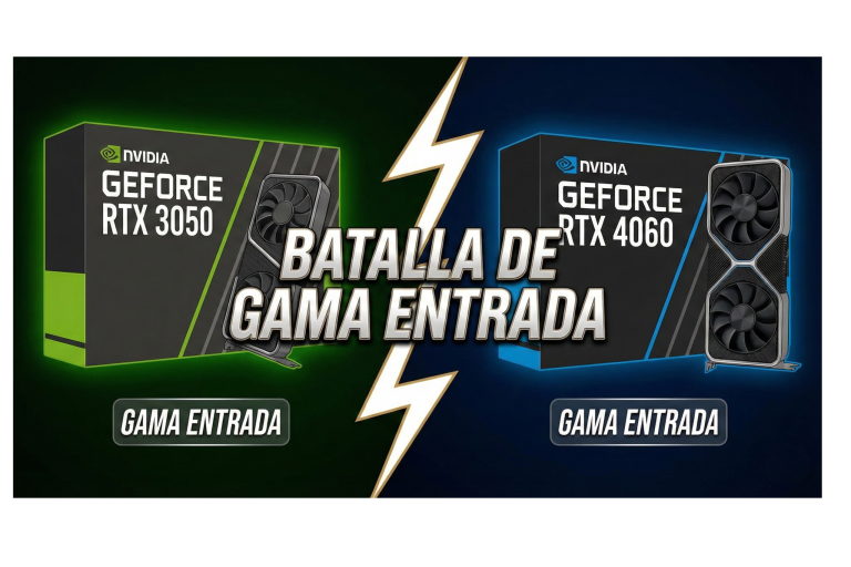 Comparativa visual entre tarjeta de video RTX 3050 y RTX 4060