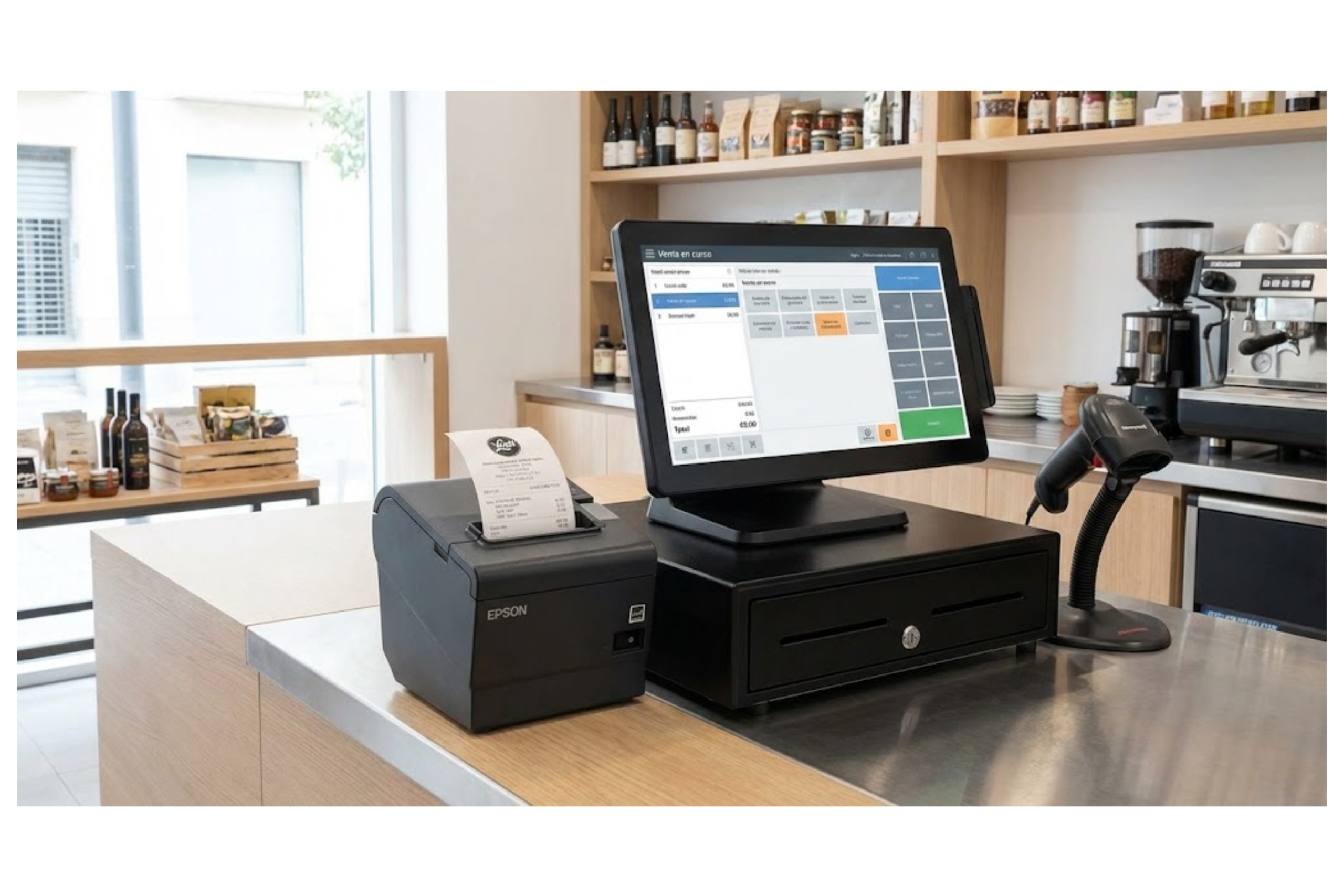 Kit punto de venta completo con impresora térmica y gaveta de dinero para negocio en Chile.