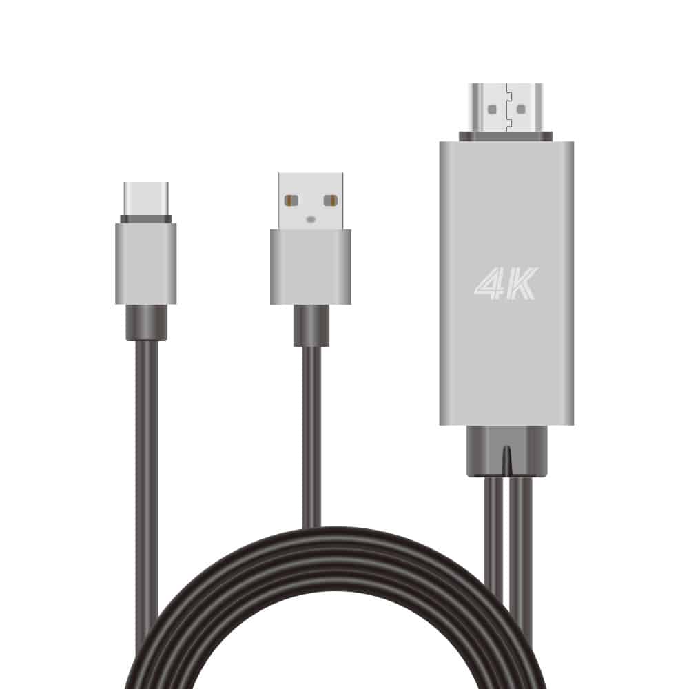 Adaptador USB tipo C a HDMI 4k de 1,8 M con cable USB de carga Mod. UL-CHDMICB