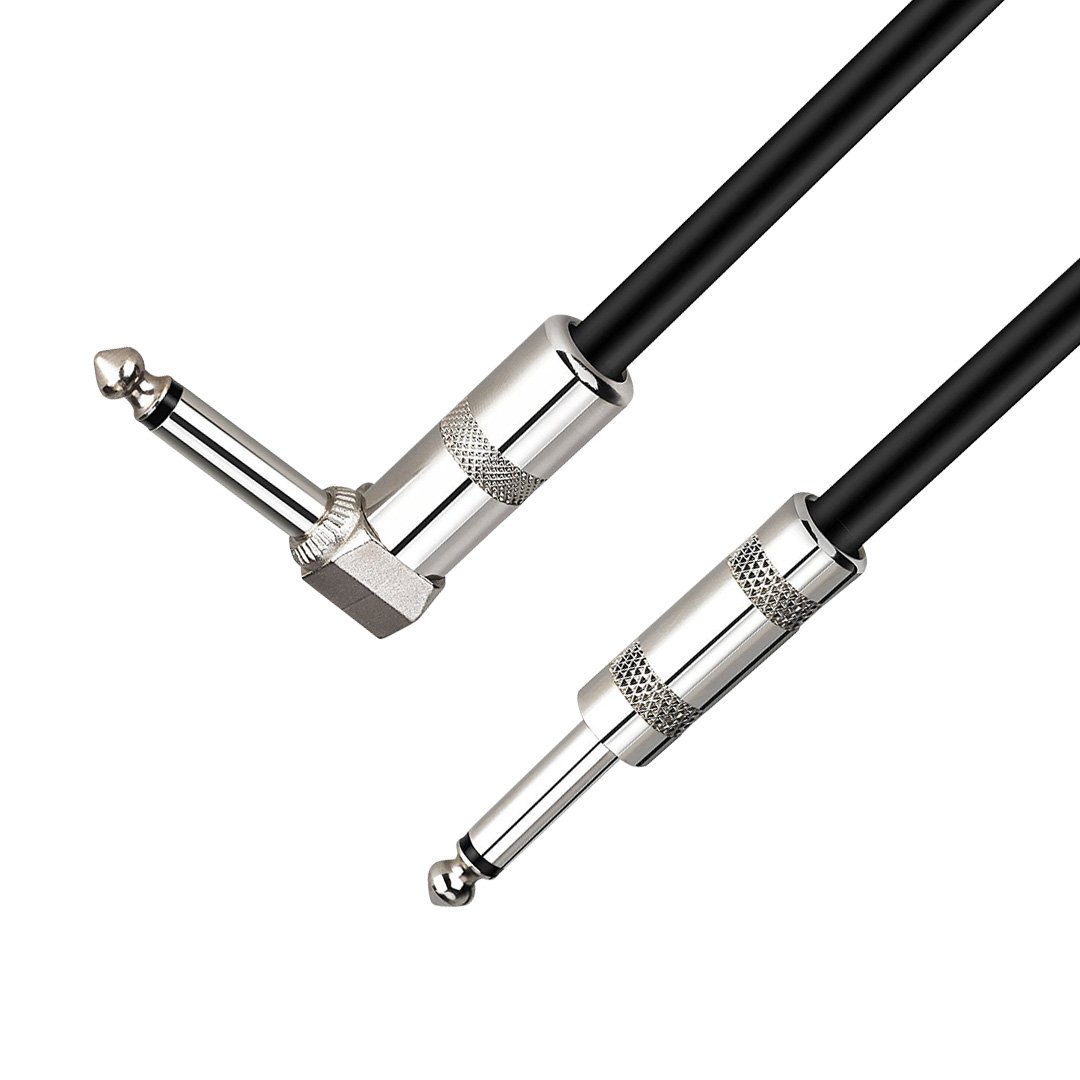 Cable de Audio Jack 6.3mm Macho a Jack 6.3mm Macho en L | 6 Metros | UL-GUI-JL406 Cable de Audio Jack 6.3mm Macho a Jack 6.3mm Macho en L