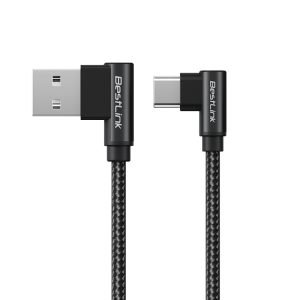 Cable USB-C en L Gamer 3A Trenzado 1M Carga Rápida