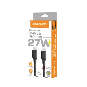 Cable USB-C a Lightning Trenzado 27W 1M Carga Rápida