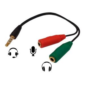 Cable de Audio 3.5 mm Macho a Micrófono y Audífono | Prafer.cl Cable de Audio 3.5 mm Macho a Micrófono y Audífono