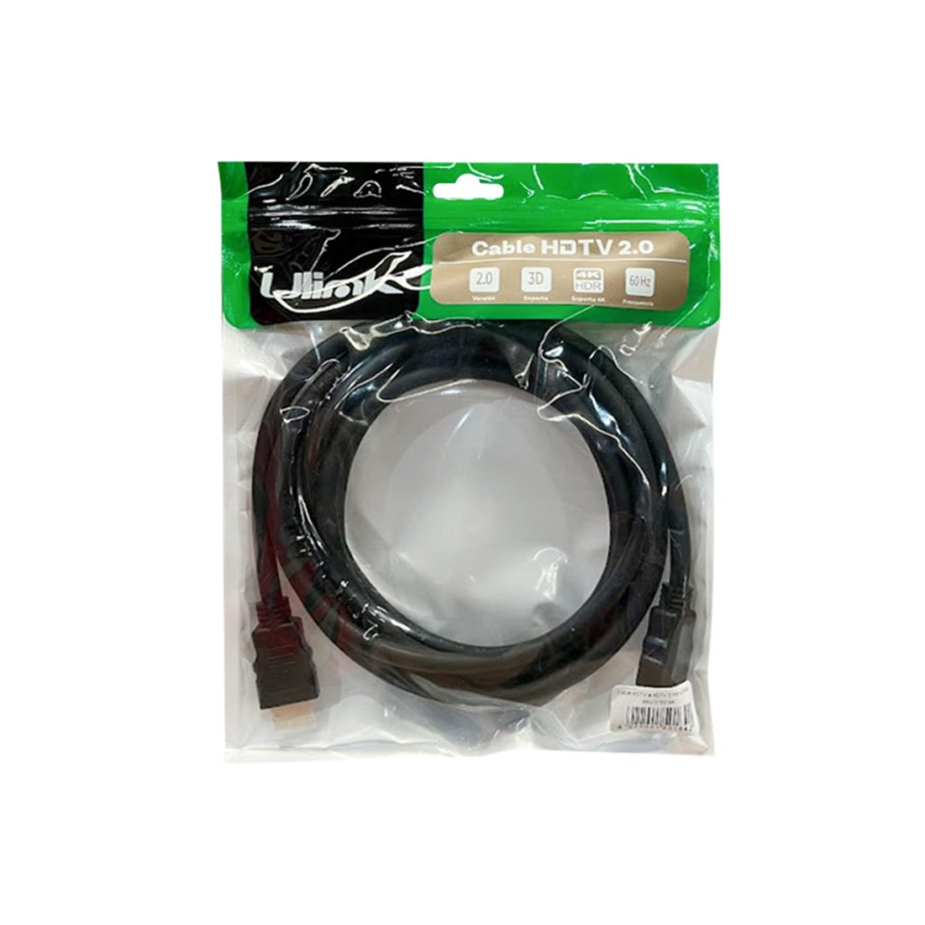 Cable HDMI Ulink 1.8m v2.0 4K@60Hz 3D Conectores Bañados en Oro 30 AWG Cable HDMI Ulink 1.8m v2.0 4K@60Hz 3D Conectores Bañados en Oro 30 AWG