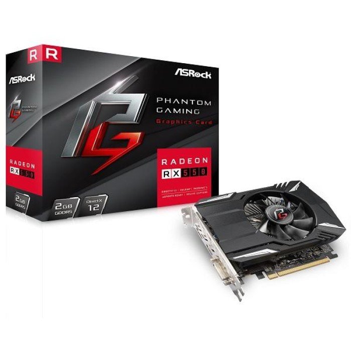 Tarjeta de Video ASRock Radeon RX 550 Phantom Gaming 2GB GDDR5 64-bit PCIe Tarjeta de Video ASRock Radeon RX 550 Phantom Gaming 2GB GDDR5 64-bit PCIe