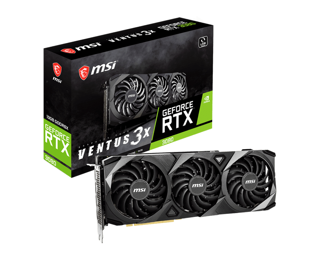 Tarjeta de Video MSI RTX 3080 VENTUS 3X PLUS 10GB DDR6 OC LHR Tarjeta de Video MSI RTX 3080 VENTUS 3X PLUS 10GB DDR6 OC LHR