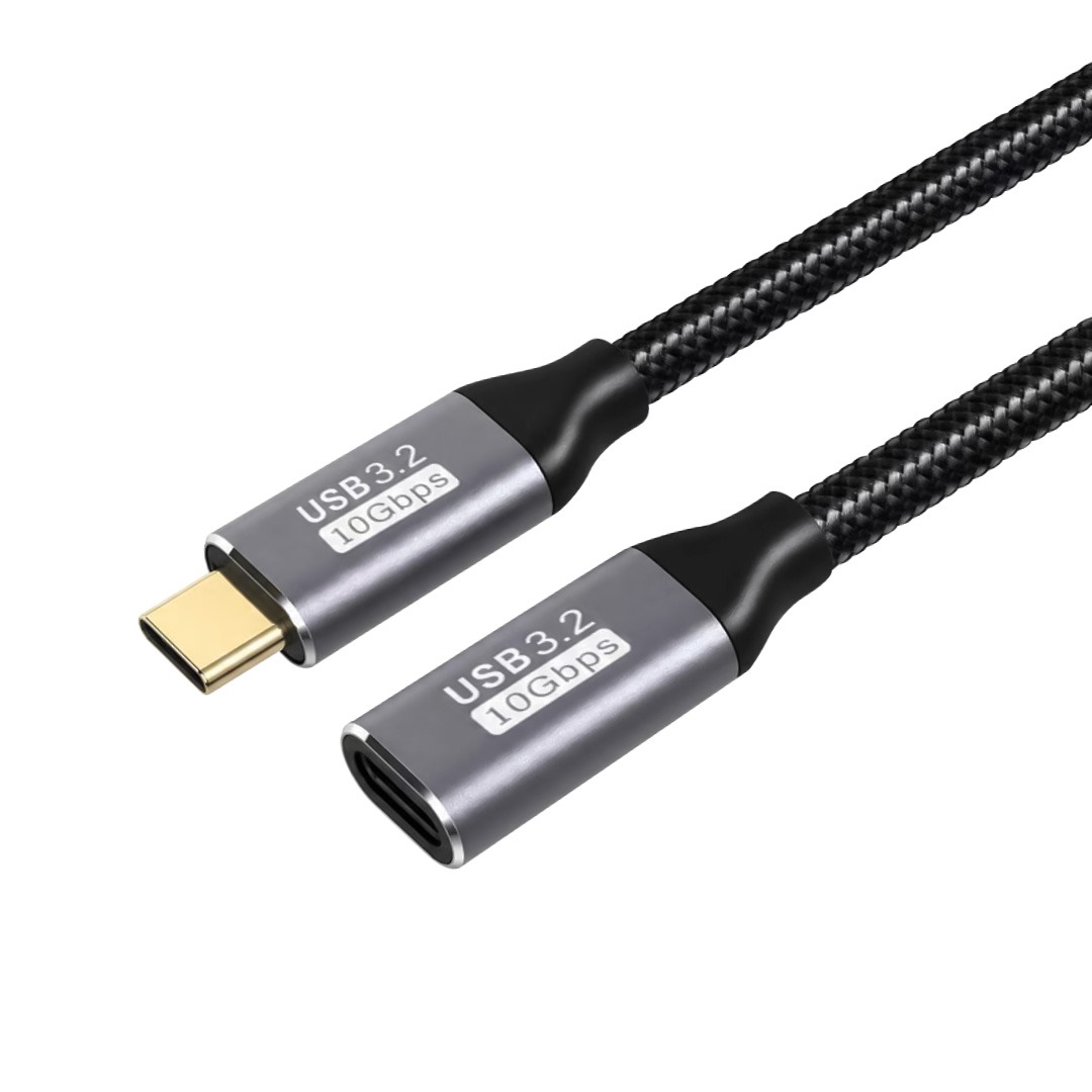 Cable de Extensión USB-C 3.2 Gen 2 | 2 Metros | Recubrimiento Trenzado | Conectores Metálicos | Modelo UL-20EXTC